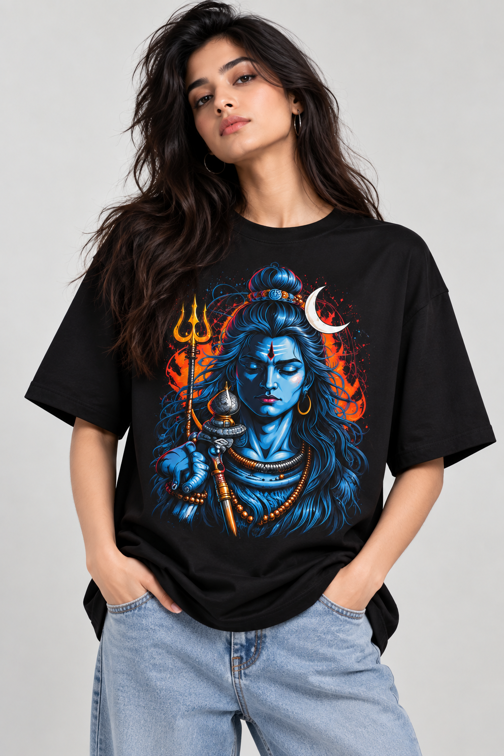 Shiva — Divine Power Graphic Oversized T-Shirt