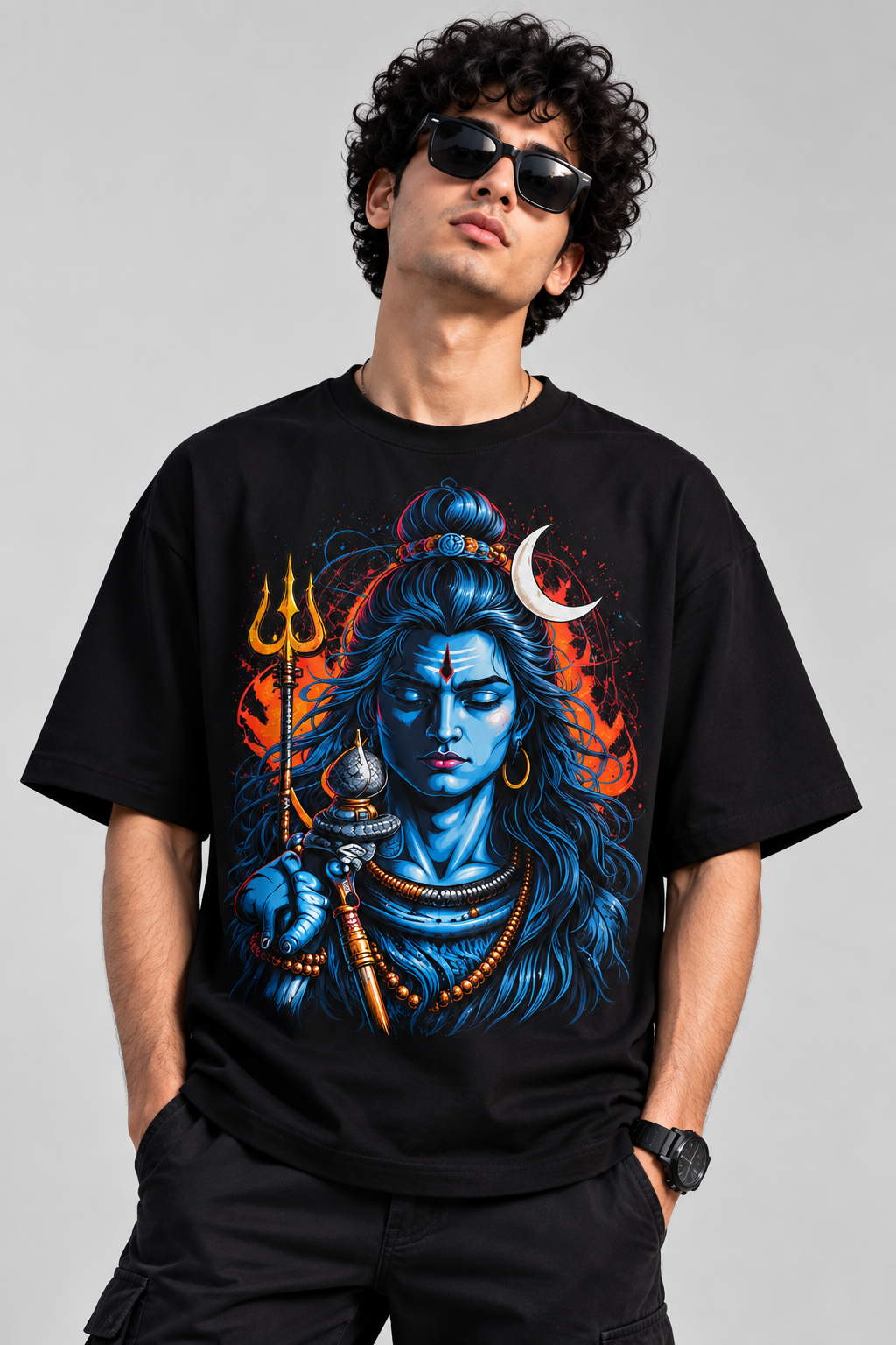 Shiva — Divine Power Graphic Oversized T-Shirt